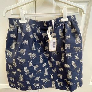 NWT Anthropologie Paul and Joe Sister Animal Skirt Navy Size M Retail $195